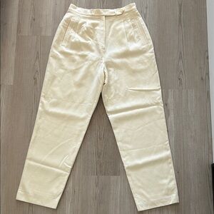 High-Waist Cream Women's Trousers